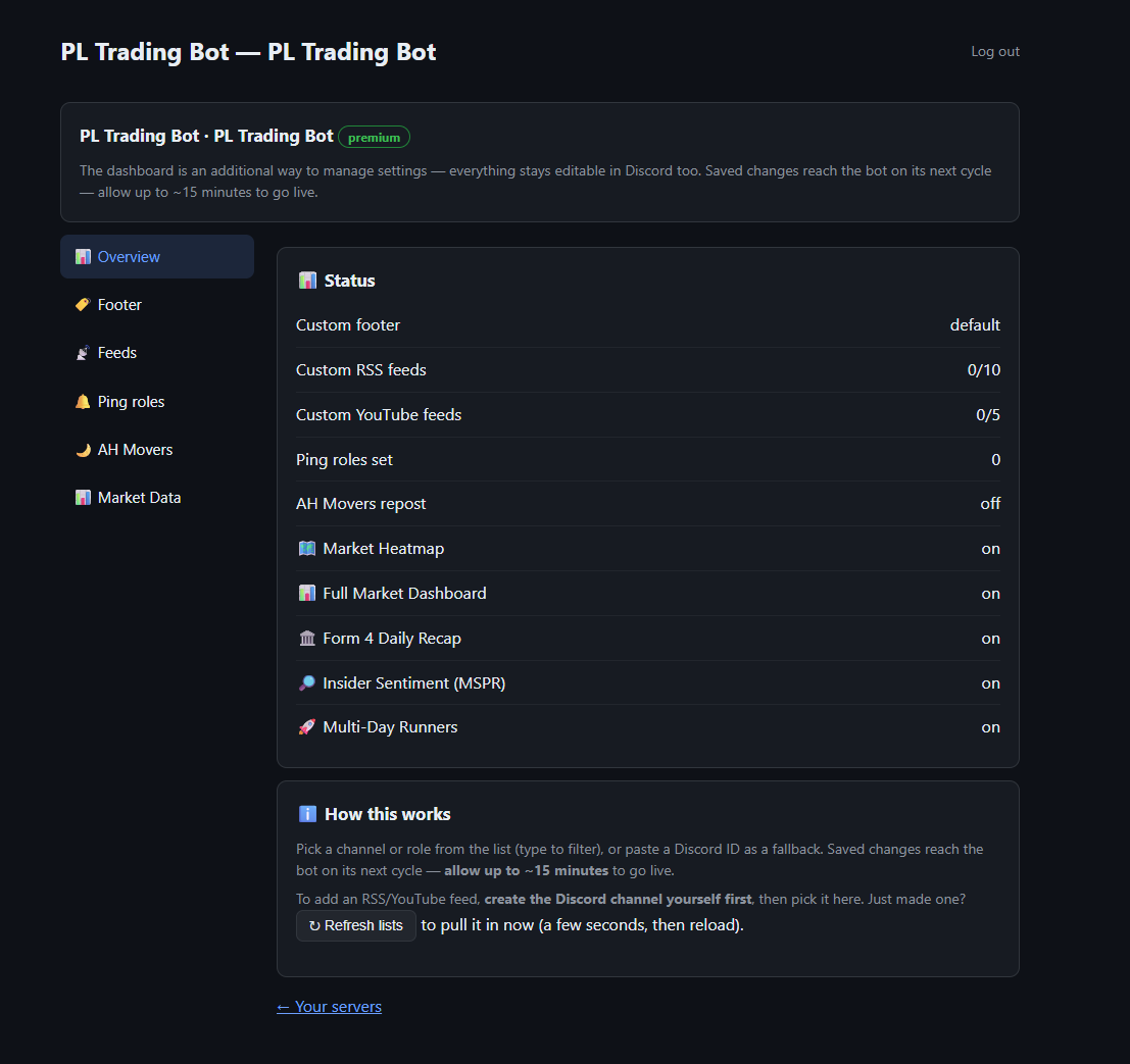 PL Trading Bot — web dashboard